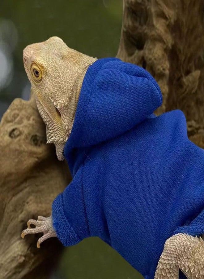 HOKABLE Lizard Clothes for Bearded Dragons Reptile Apparel Handmade Cotton Material Hoodies Gift for Lizard Small Animal Gecko Chameleon(Blue - Image 2